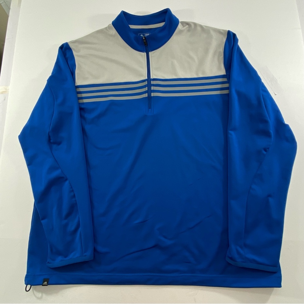 ADIDAS Blue & Gray Quarter-Zip Jacket Men’s Size:XL Climacool